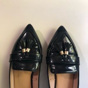 Dark navy pointed flats -Zara